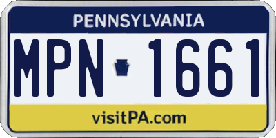 PA license plate MPN1661