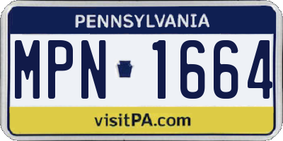 PA license plate MPN1664