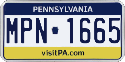 PA license plate MPN1665