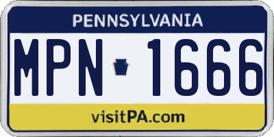 PA license plate MPN1666