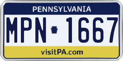 PA license plate MPN1667