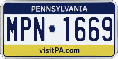 PA license plate MPN1669