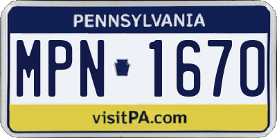 PA license plate MPN1670