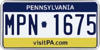 PA license plate MPN1675