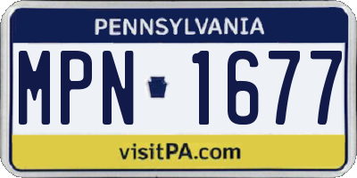 PA license plate MPN1677