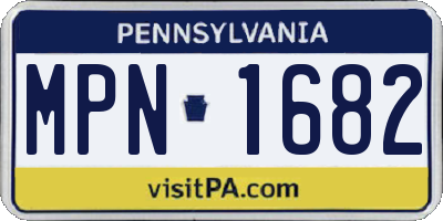 PA license plate MPN1682