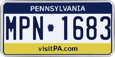 PA license plate MPN1683