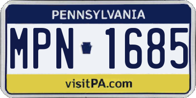PA license plate MPN1685