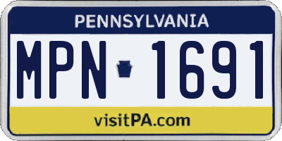 PA license plate MPN1691