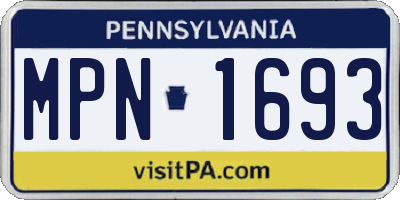 PA license plate MPN1693