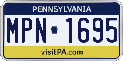 PA license plate MPN1695