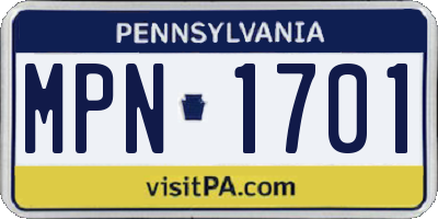 PA license plate MPN1701