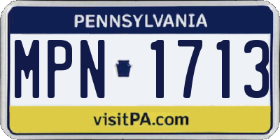 PA license plate MPN1713