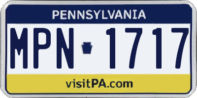PA license plate MPN1717