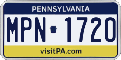 PA license plate MPN1720
