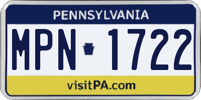 PA license plate MPN1722