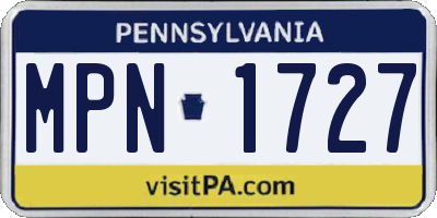 PA license plate MPN1727