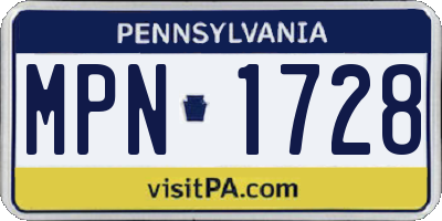 PA license plate MPN1728