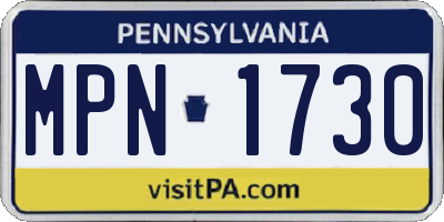 PA license plate MPN1730