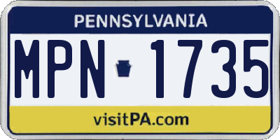 PA license plate MPN1735