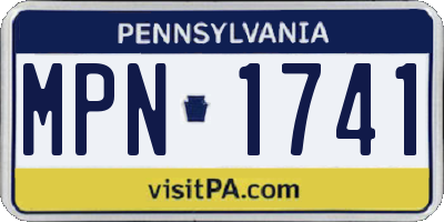 PA license plate MPN1741