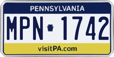 PA license plate MPN1742