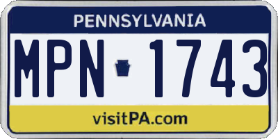 PA license plate MPN1743