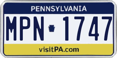 PA license plate MPN1747