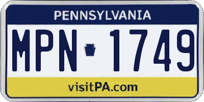 PA license plate MPN1749