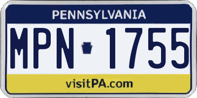 PA license plate MPN1755