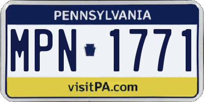 PA license plate MPN1771