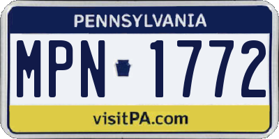 PA license plate MPN1772