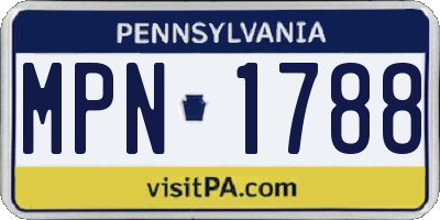 PA license plate MPN1788