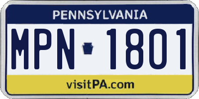 PA license plate MPN1801