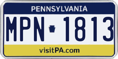 PA license plate MPN1813