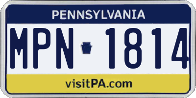 PA license plate MPN1814