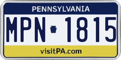 PA license plate MPN1815