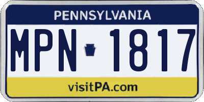 PA license plate MPN1817