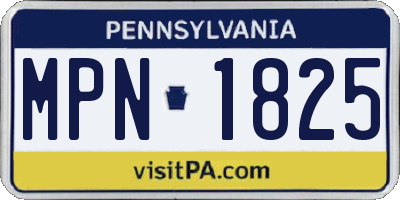PA license plate MPN1825