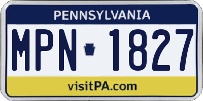 PA license plate MPN1827