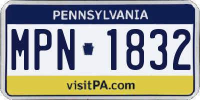 PA license plate MPN1832