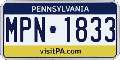 PA license plate MPN1833