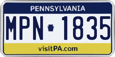 PA license plate MPN1835