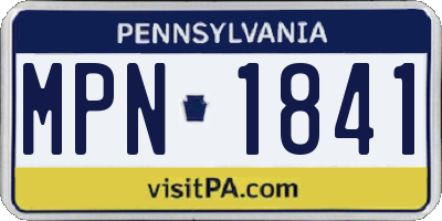 PA license plate MPN1841