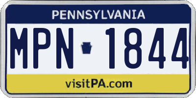 PA license plate MPN1844