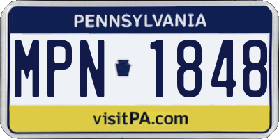 PA license plate MPN1848