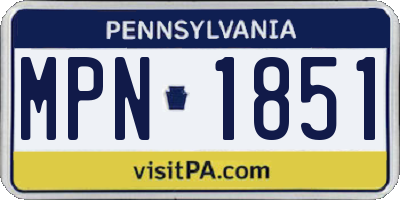 PA license plate MPN1851