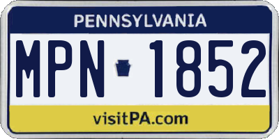 PA license plate MPN1852