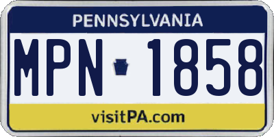 PA license plate MPN1858
