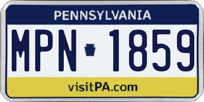 PA license plate MPN1859